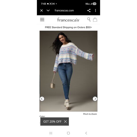 Francesca Lola Fairisle Womens size XL Oversized Cozy Fisherman Pullover Sweater - Picture 12 of 13